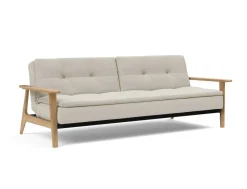 Divano letto comodo con braccioli in legno Dublexo Frej