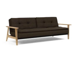 Divano letto comodo con braccioli in legno Dublexo Frej
