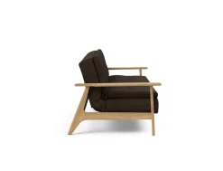 Divano letto comodo con braccioli in legno Dublexo Frej