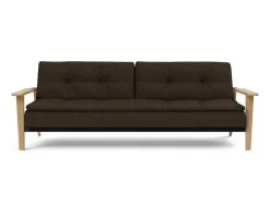 Divano letto comodo con braccioli in legno Dublexo Frej
