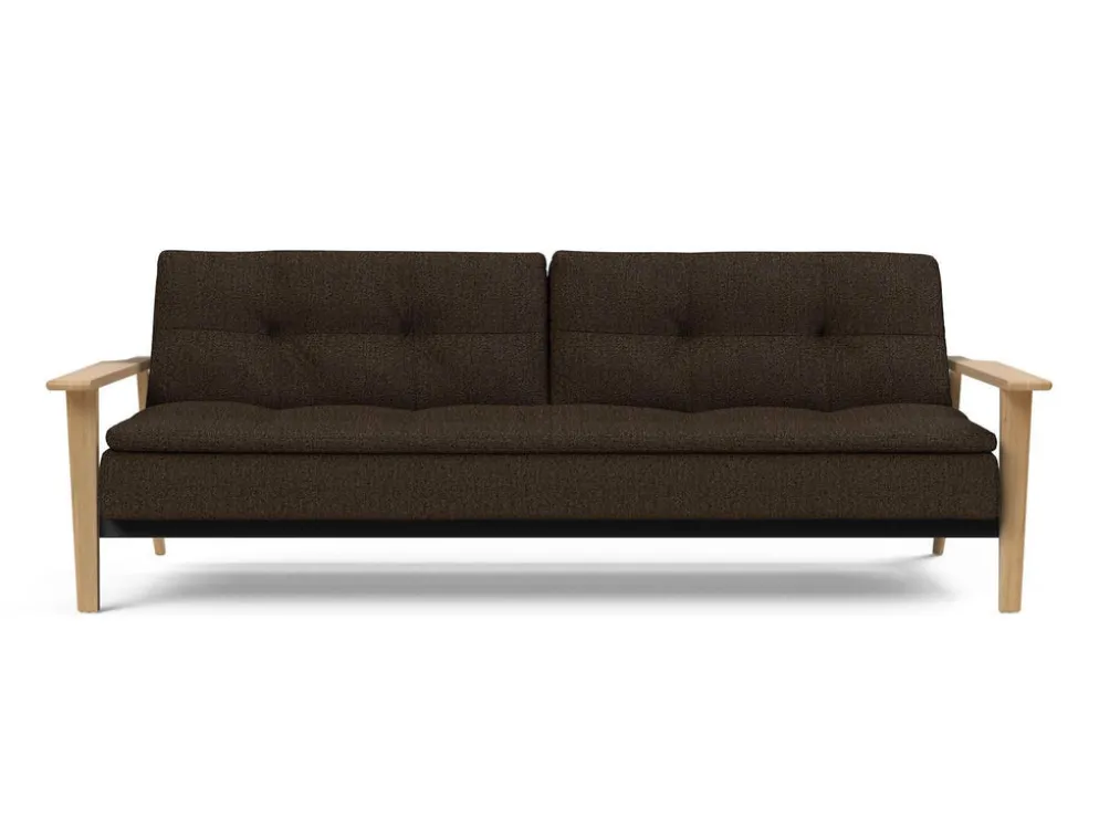 Divano letto comodo con braccioli in legno Dublexo Frej