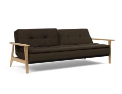 Divano letto comodo con braccioli in legno Dublexo Frej