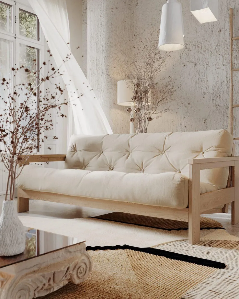 Divano letto in legno massello Kolari