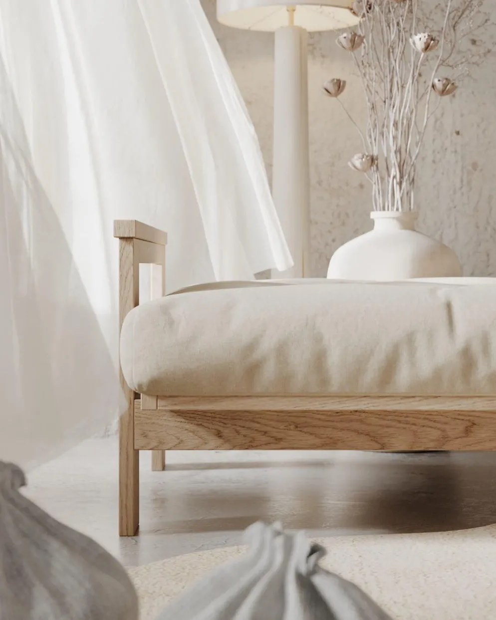 Divano letto in legno massello Kolari