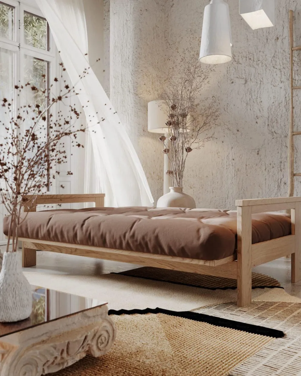 Divano letto in legno massello Kolari
