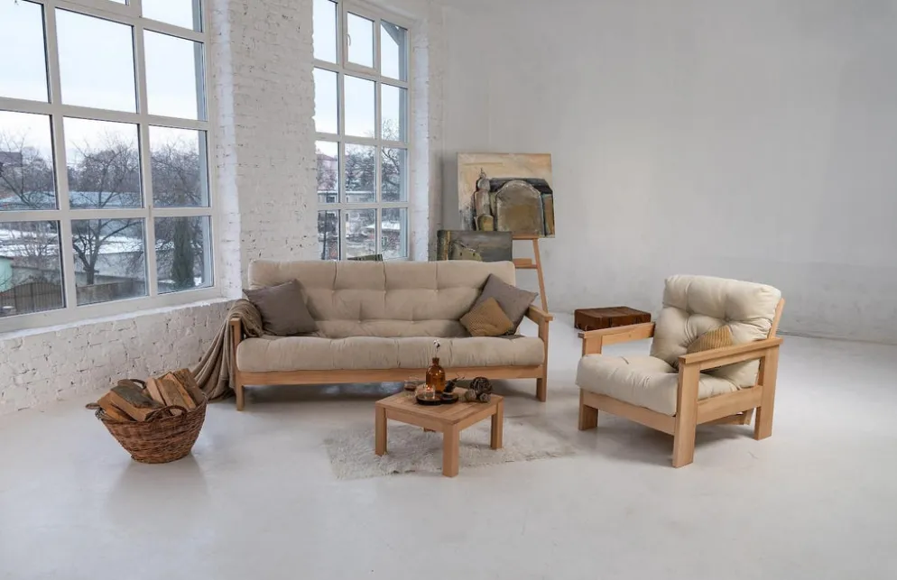 Divano letto in legno massello Kolari