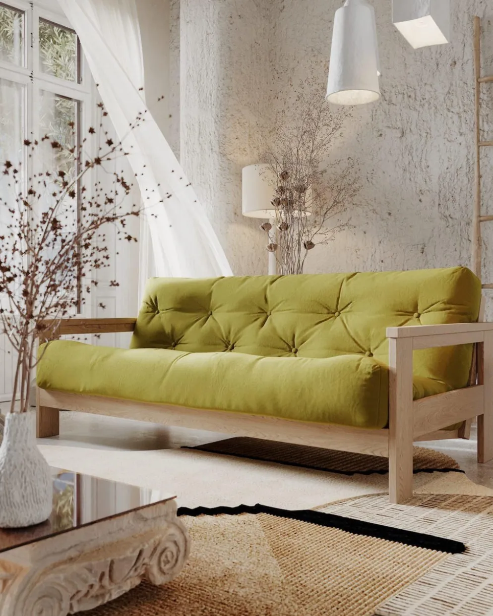 Divano letto in legno massello Kolari
