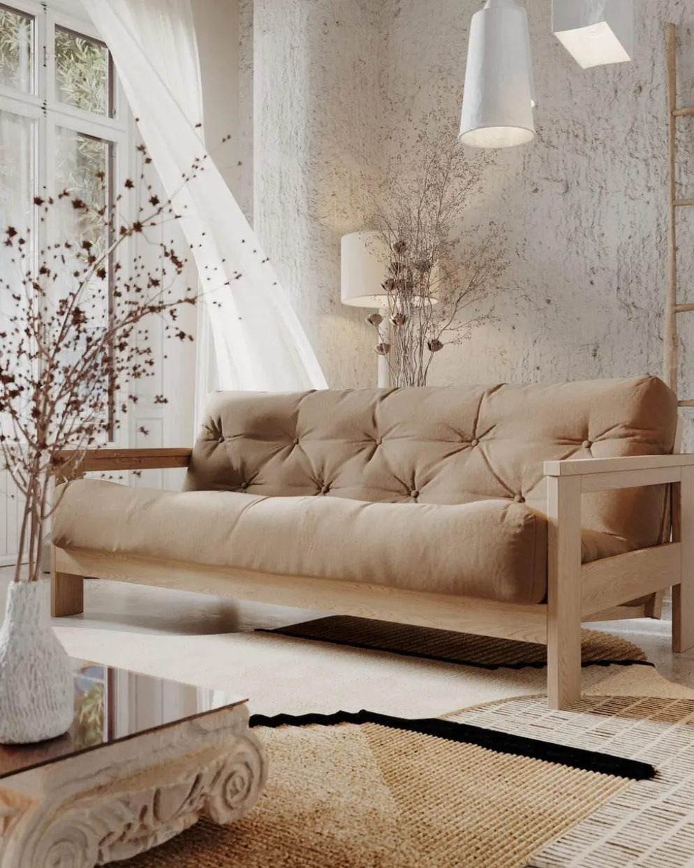 Divano letto in legno massello Kolari