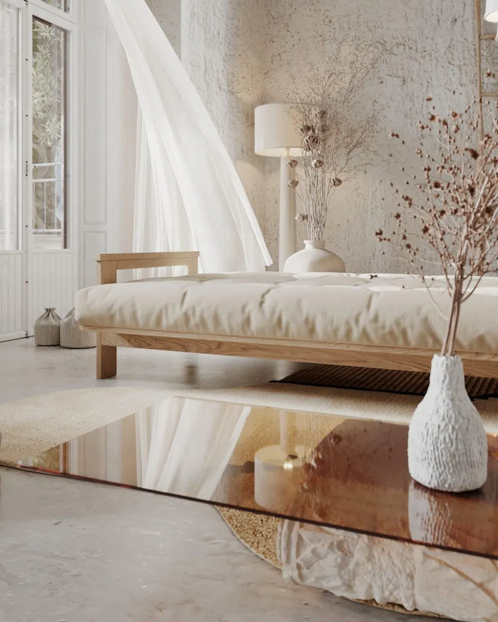 Divano letto in legno massello Kolari
