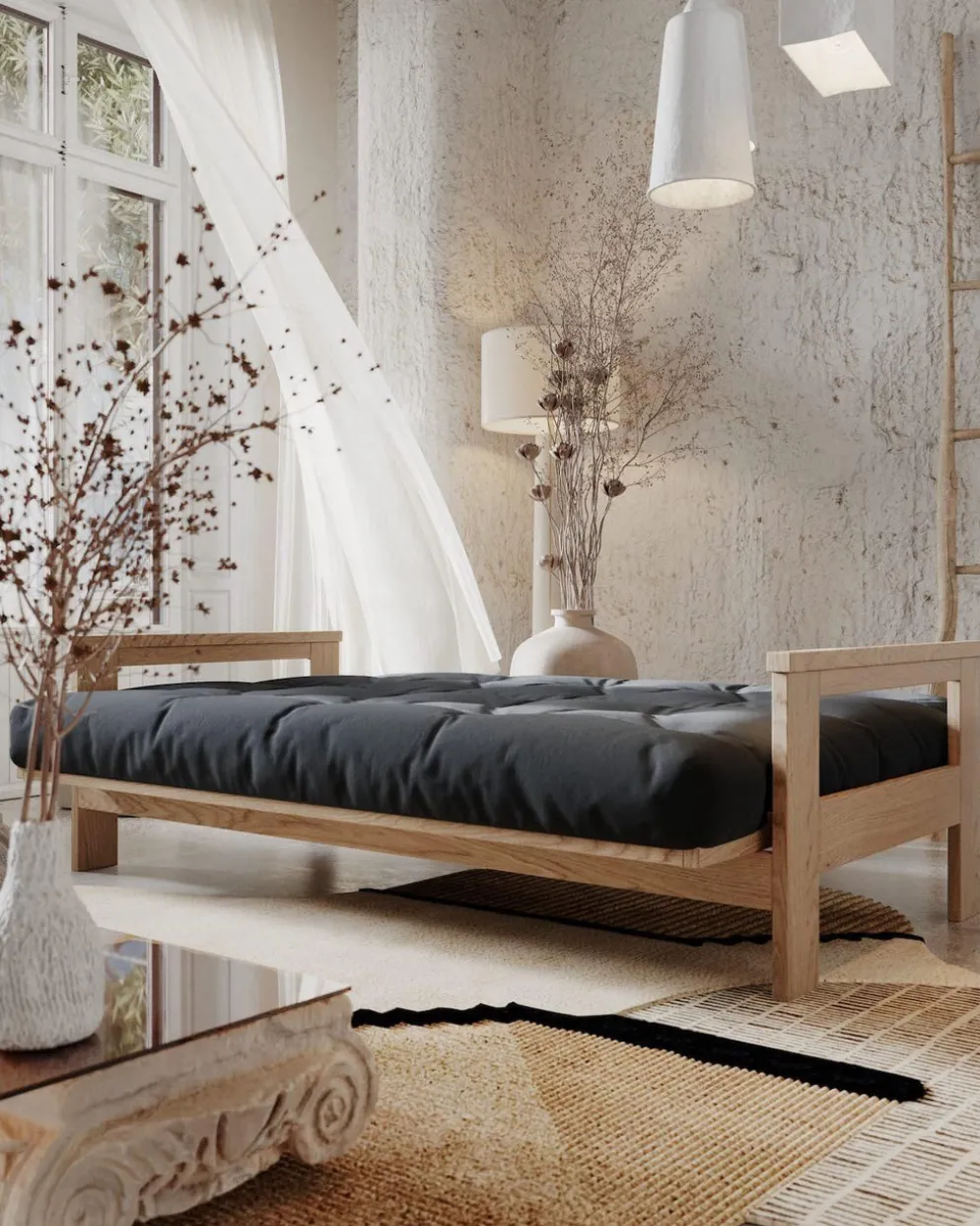 Divano letto in legno massello Kolari