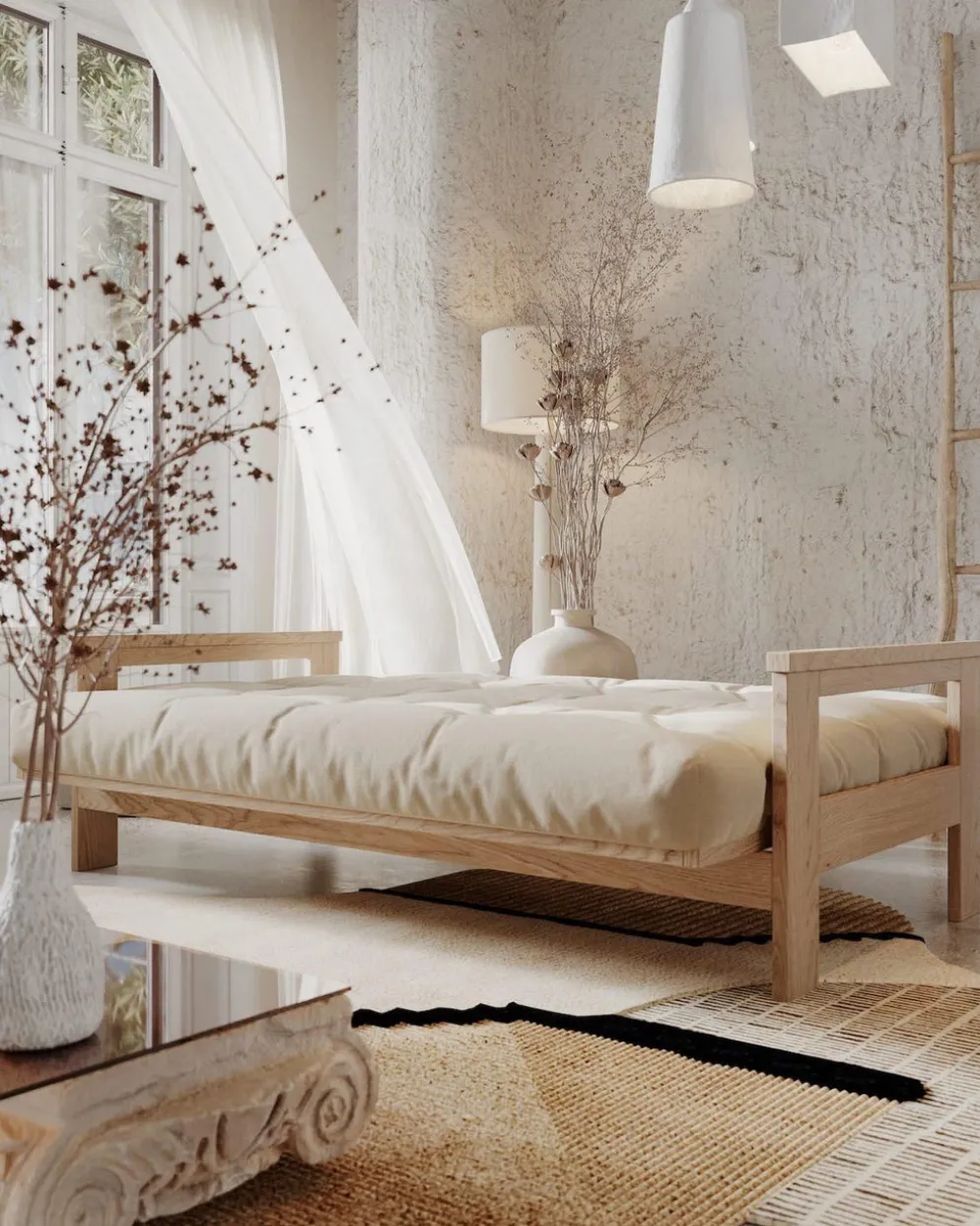 Divano letto in legno massello Kolari