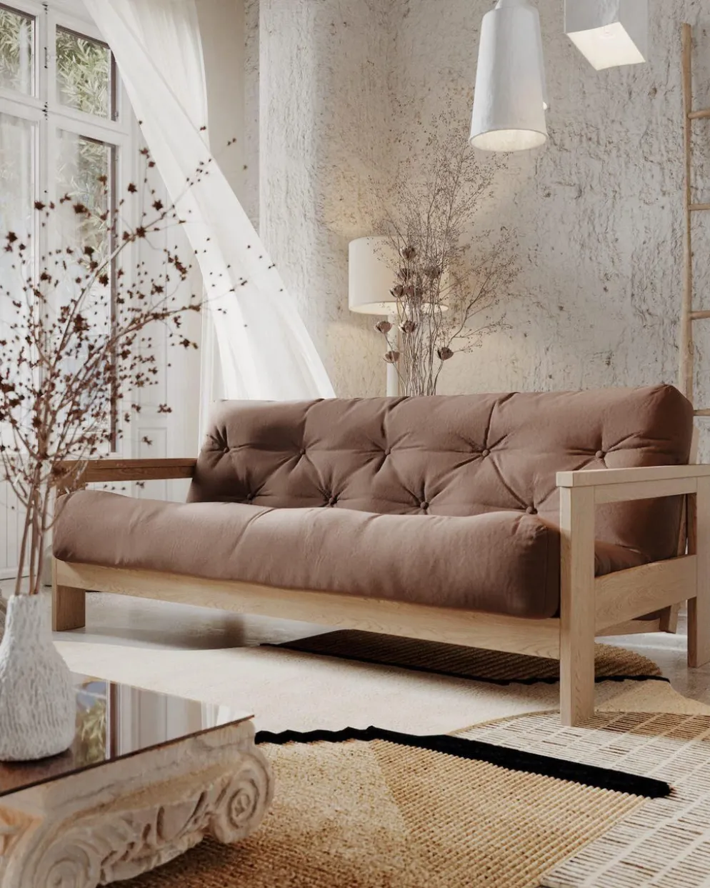 Divano letto in legno massello Kolari
