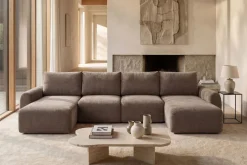 Divano letto matrimoniale Norum Curve U