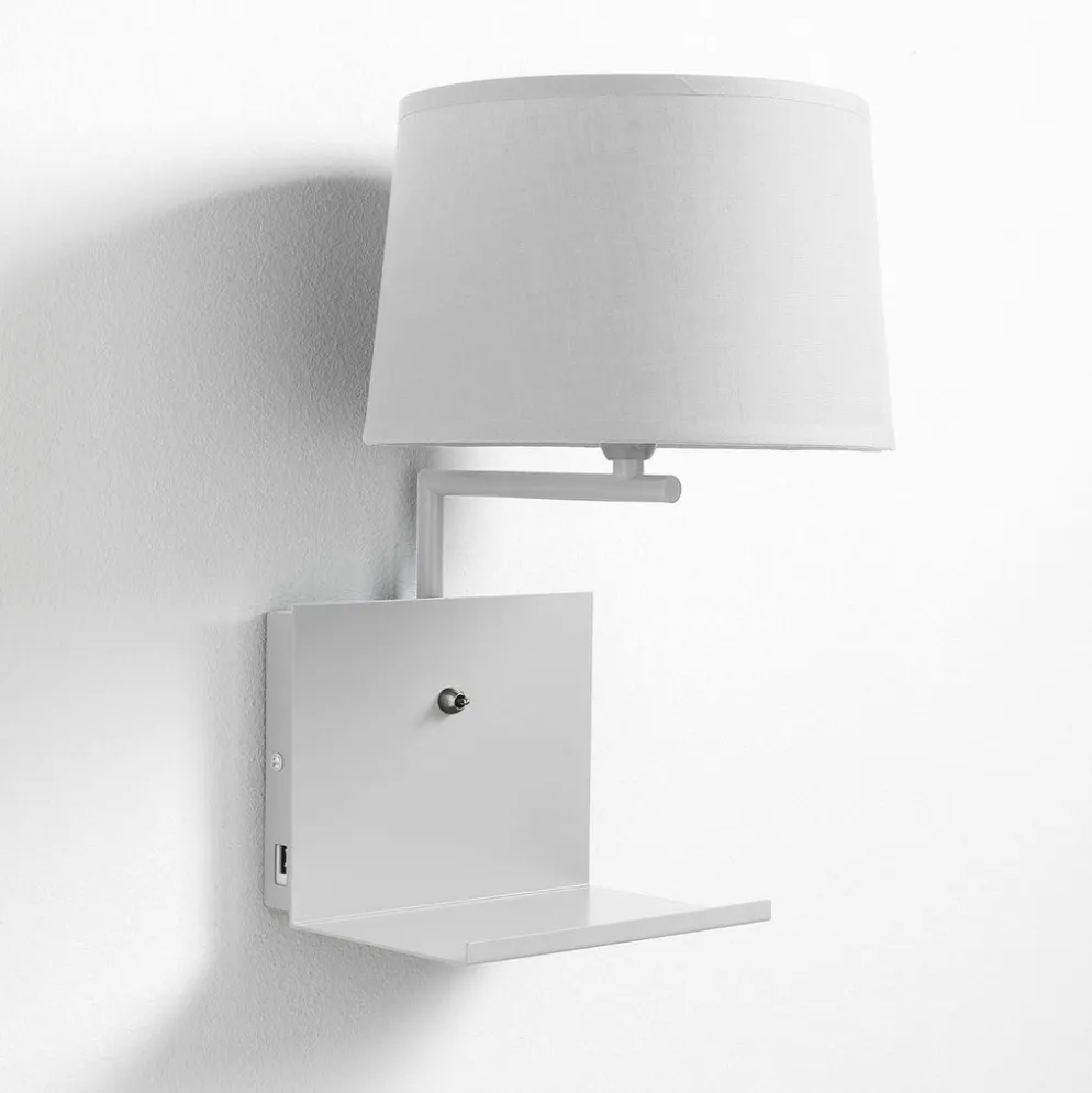 Lampada da parete con mensola Linkin White