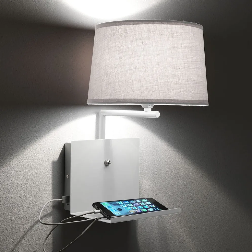 Lampada da parete con mensola Linkin White