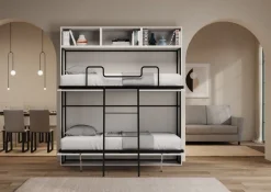 Letto a castello a scomparsa con pensili Auda L