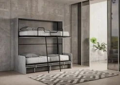 Letto a castello a scomparsa con divano Auda