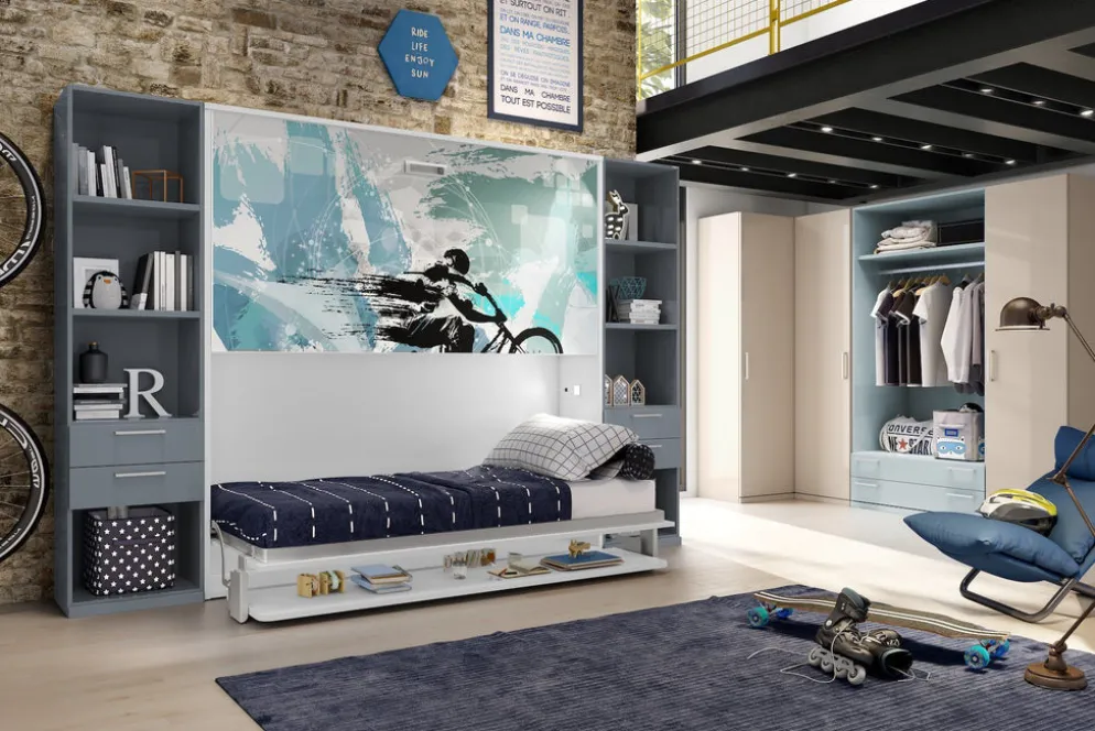 Letto a castello a scomparsa design moderno Express