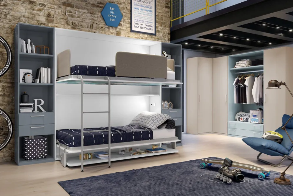 Letto a castello a scomparsa design moderno Express