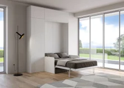 Letto a scomparsa con divano alla francese con colonna e pensili Lexton
