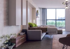 Letto a scomparsa con divano Cubo