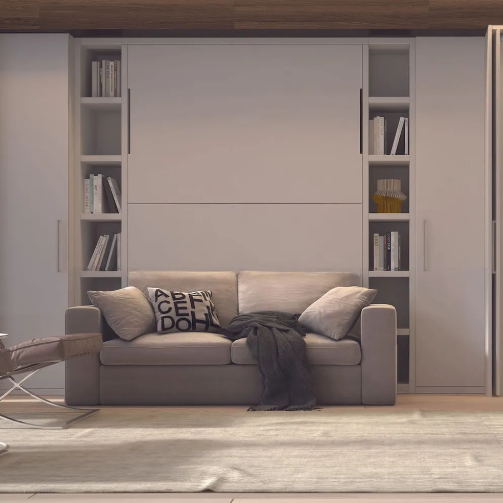 Letto a scomparsa con divano Cubo