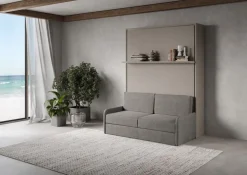 Letto a scomparsa con divano e mensola Capital Sofà