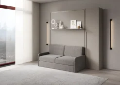 Letto a scomparsa con divano mensola e armadio Capital Sofà