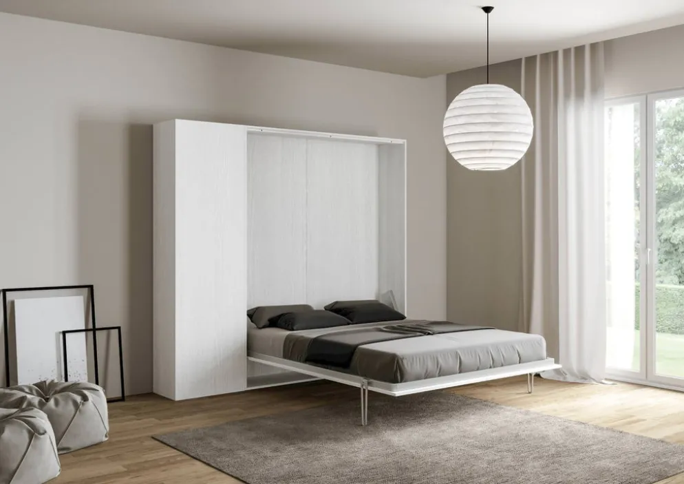 Letto a scomparsa una piazza e mezza con colonna Lexton