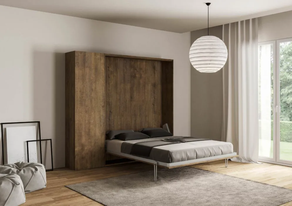 Letto a scomparsa una piazza e mezza con colonna Lexton