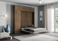 Letto a scomparsa una piazza e mezza con colonna e pensili Lexton