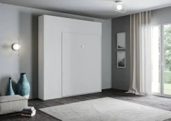 Letto a scomparsa una piazza e mezza con colonna e pensili Lexton