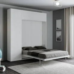 Letto a scomparsa una piazza e mezza con colonna e pensili Lexton