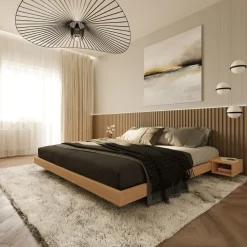 Letto in legno massello non trattato Soren