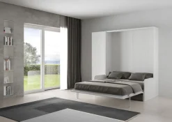 Letto matrimoniale a scomparsa con divano e colonna Lexton