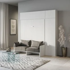 Letto matrimoniale a scomparsa con divano e mobili Lexton