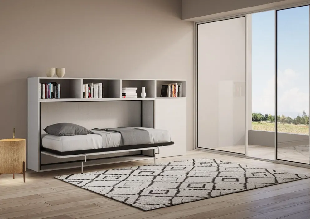 Letto singolo a scomparsa con mobili Auda A