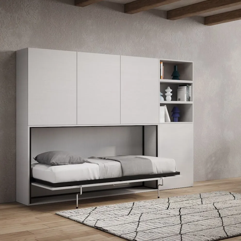 Letto singolo a scomparsa con mobili Auda F