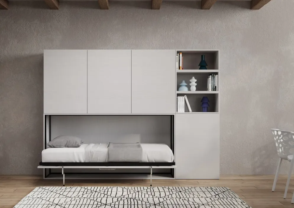 Letto singolo a scomparsa con mobili Auda F