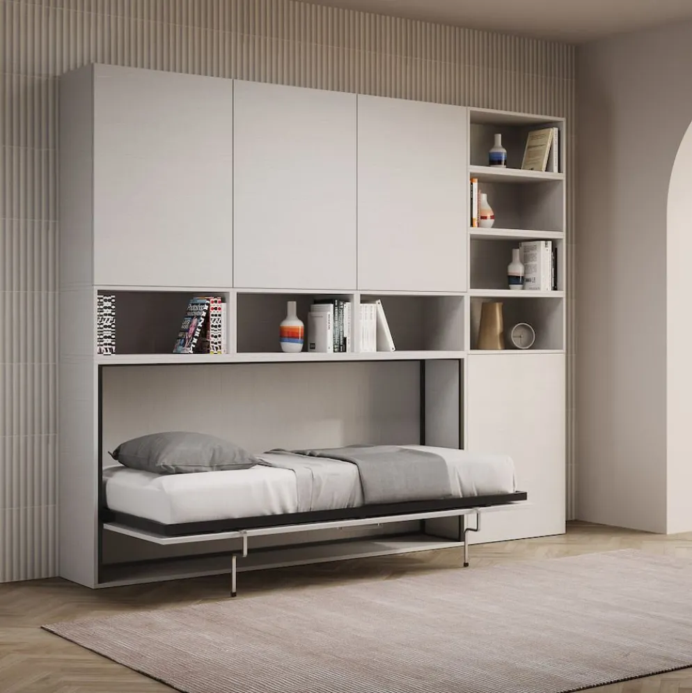 Letto singolo a scomparsa con mobili Auda E