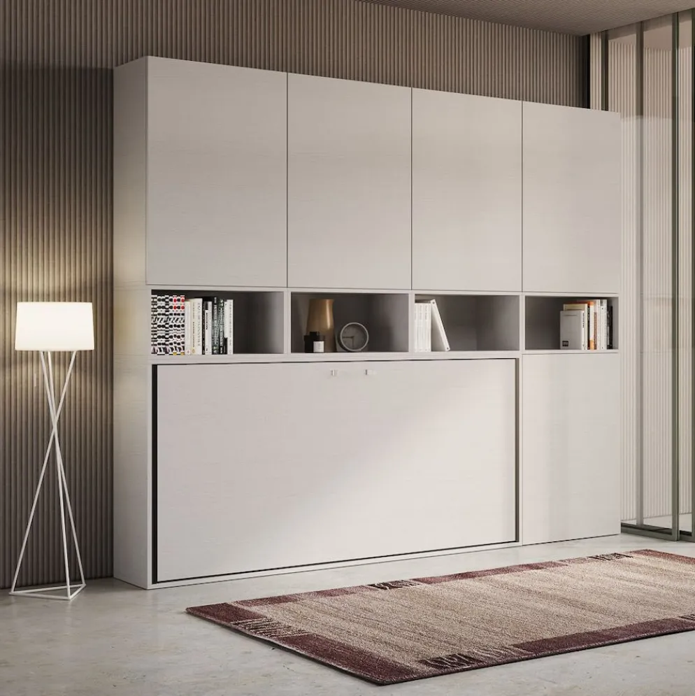 Letto singolo a scomparsa con mobili Auda C