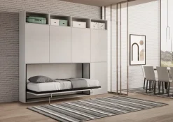 Letto singolo a scomparsa con mobili Auda B