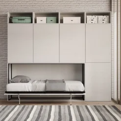 Letto singolo a scomparsa con mobili Auda B