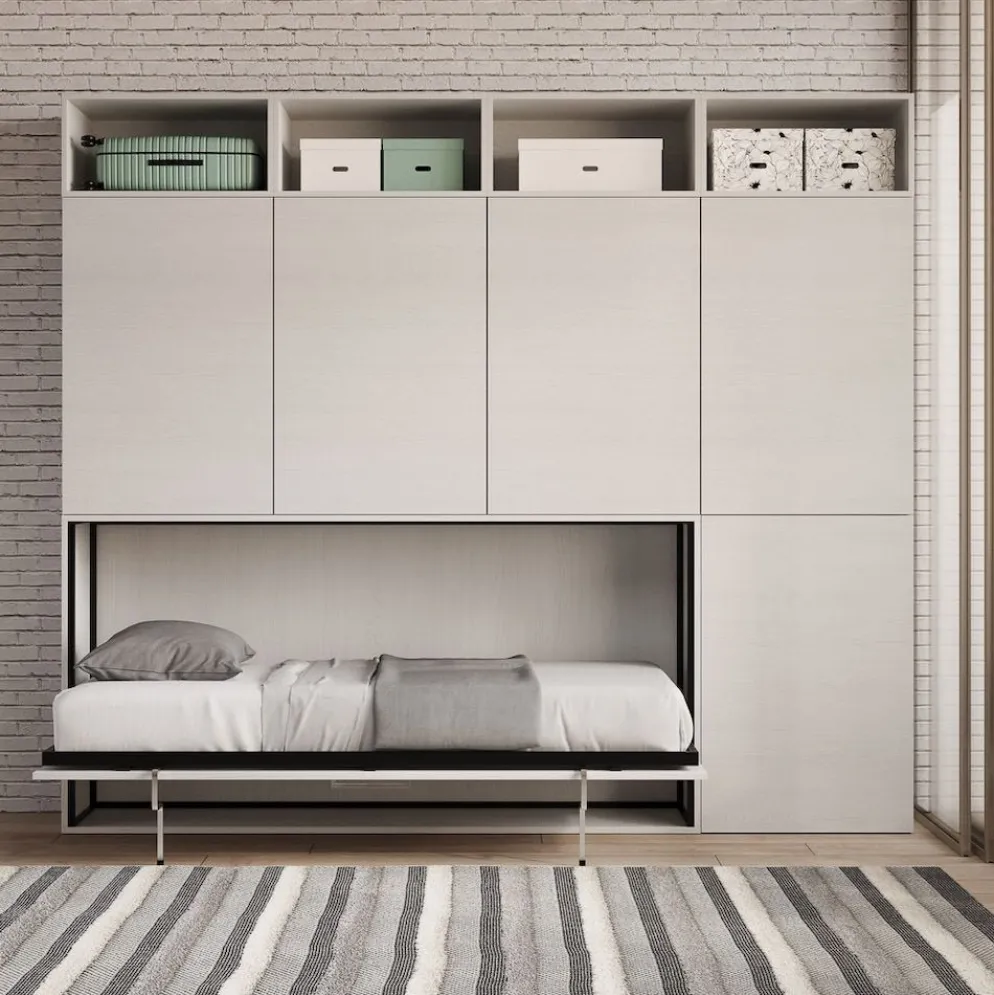 Letto singolo a scomparsa con mobili Auda B