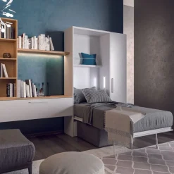 Letto singolo a scomparsa con cassettone Rapido