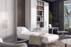 Letto singolo a scomparsa girevole Asso