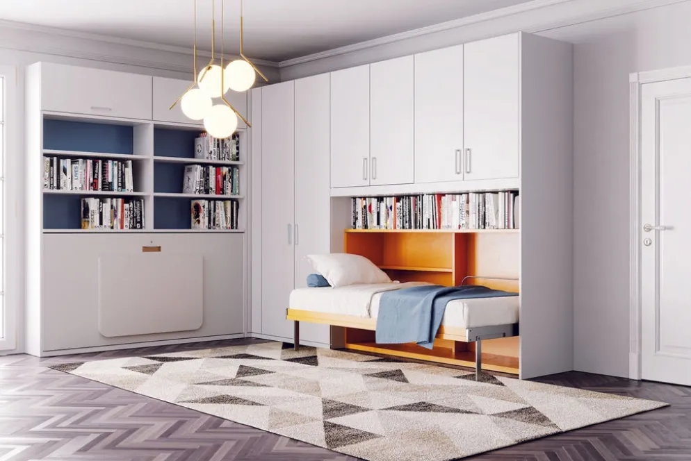 Letto singolo a scomparsa orizzontale Unico
