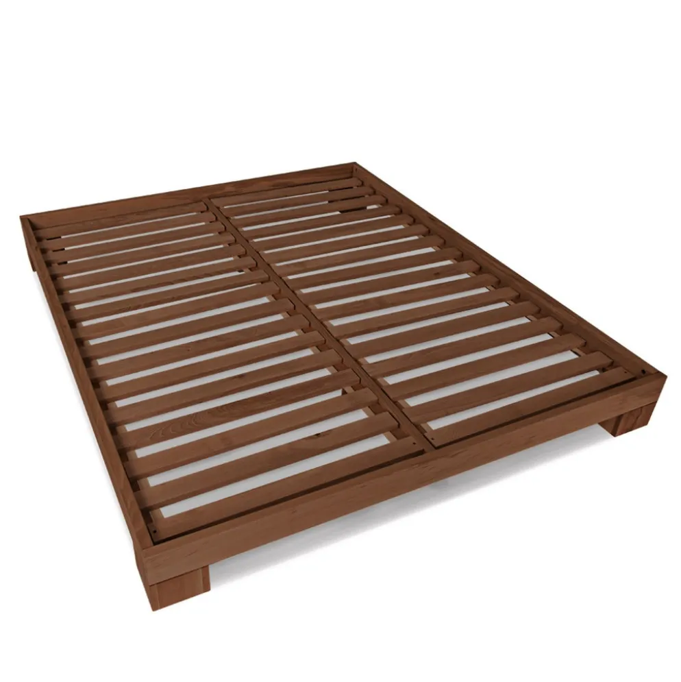 Letto sommier in legno massello Edvin Noce
