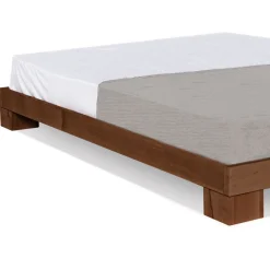 Letto sommier in legno massello Edvin Noce