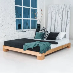 Letto sommier in legno massello Edvin Natural